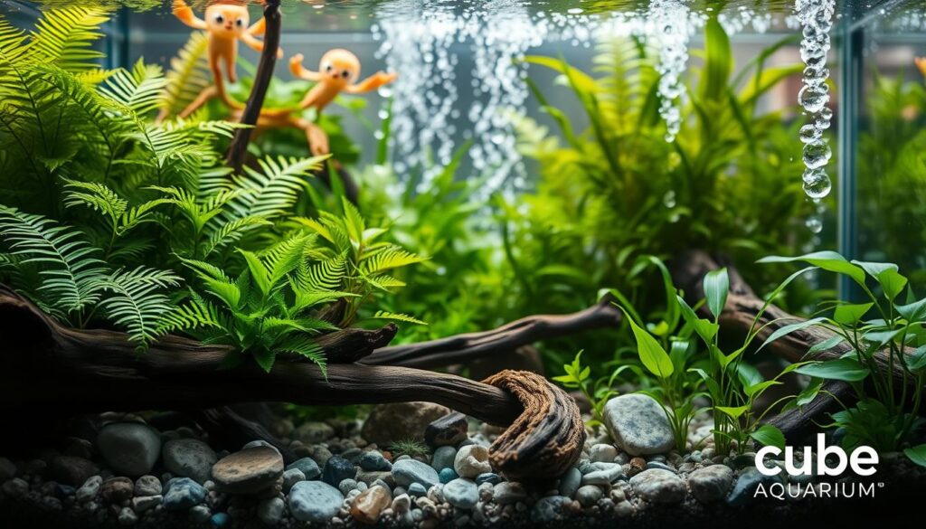 Aquário plantado preparado para ciclagem sem peixes