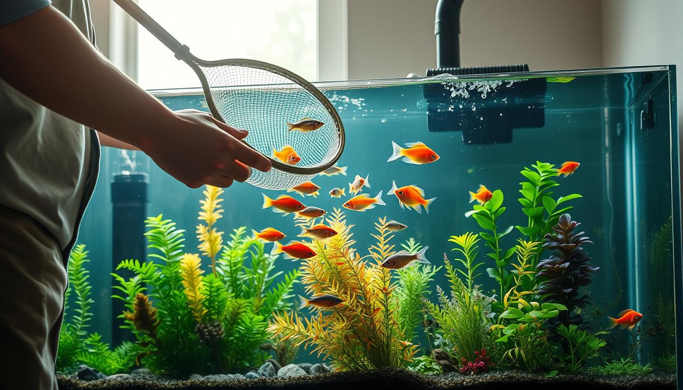 Precisa tirar os peixes para limpar o aquário?